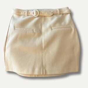 Abercrombie & Fitch Wool-Blend Mini Skirt with Belt in Cream – Size 2